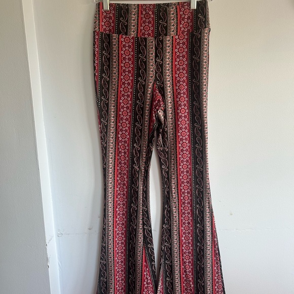 No Boundaries Pants - No Boundaries Red and Black Boot Cut Flare Pants